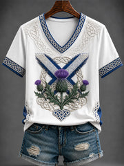 Women's St Andrew’s Day Printed V-neck T-shirt