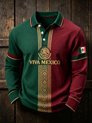 Men's Mexico Pride Flag Art Printed Casual Tops