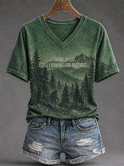 Women's 'I Found Jesus, Still Looking For Bigfoot' Printed Casual T-Shirt