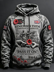 Men's Remembrance Day Lest We Forget Hoodie