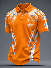 Men's Game Day Football Printed Casual Polo Shirt