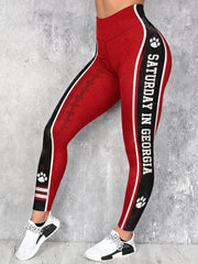 Women’s Game Day Football Print Casual Leggings