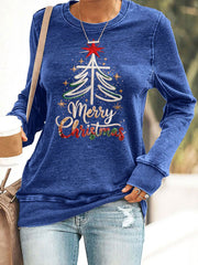 Women's Christmas Cross Print Casual Sweatshirt