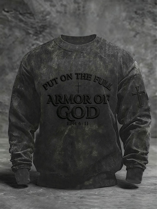 Men's Put On The Full Armor Of God Crew Neck Sweatshirt