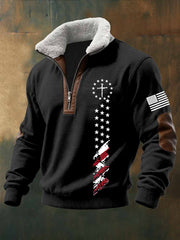 Men's Faith Cross  Baggy Zip-up Hoodie