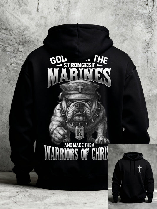 Men's God Took The Strongest Marines And Made Them Warriors Of Christ Printed Casual Hoodie
