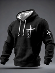 Men's Forgiven and Free Cross Print Sweatshirt