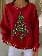 Women's Christmas Belief Print Casual Sweatshirt