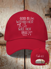 Unisex Retro God Is Within Her She Will Not Fall Psalms 46:5 Print Baseball  Hat