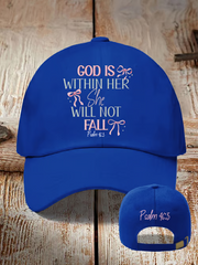 Unisex Retro God Is Within Her She Will Not Fall Psalms 46:5 Print Baseball  Hat
