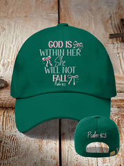 Unisex Retro God Is Within Her She Will Not Fall Psalms 46:5 Print Baseball  Hat