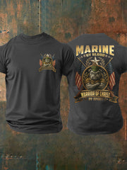 Men's Marine By Blood Warrior Of Christ By Spirit Printed Casual T-shirt