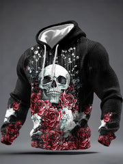Men's Gothic Skull Printed Hoodie