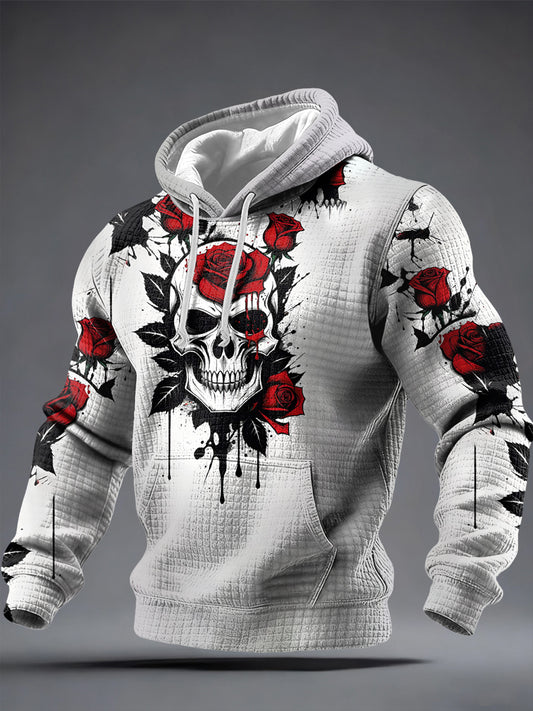 Men's Gothic Skull Printed Hoodie