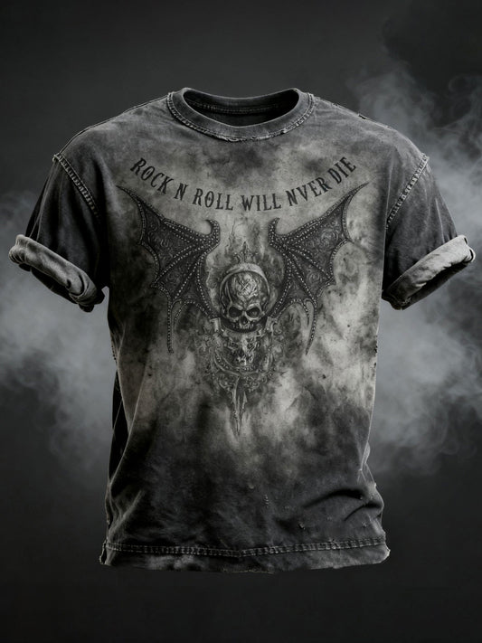 Men's Vintage Skull Printed T-shirt