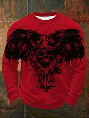 Men's Vintage Skull Waffle Long Sleeve T-Shirt