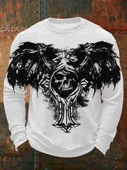 Men's Vintage Skull Waffle Long Sleeve T-Shirt