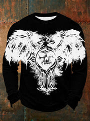 Men's Vintage Skull Waffle Long Sleeve T-Shirt