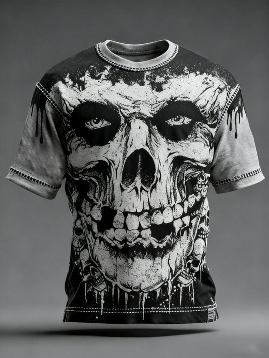 Men's Vintage Skull Printed T-shirt