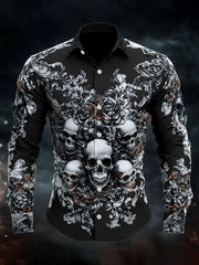 Men's Vintage Skull Long Sleeve Shirt