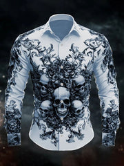 Men's Vintage Skull Long Sleeve Shirt