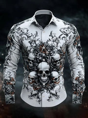 Men's Vintage Skull Long Sleeve Shirt
