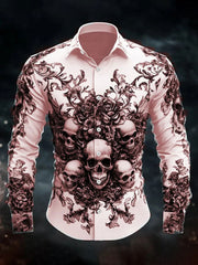 Men's Vintage Skull Long Sleeve Shirt