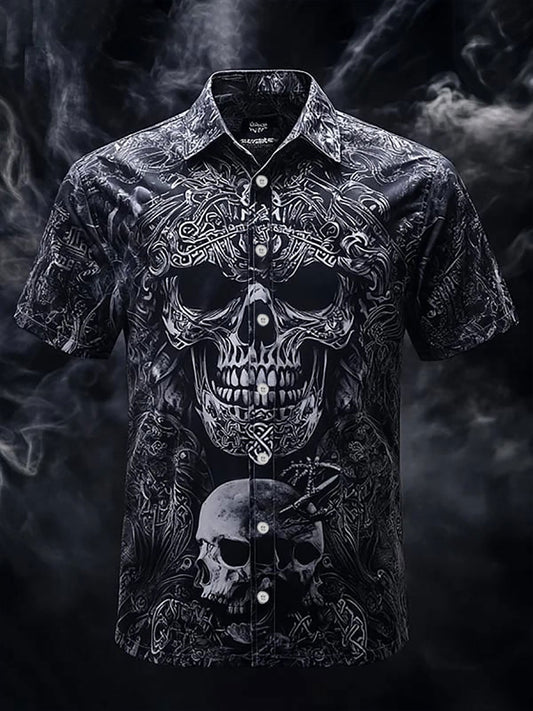 Men's Vintage Skull Short Sleeve Shirt
