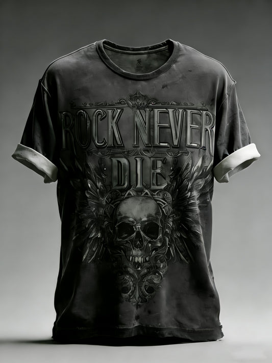 Men's Vintage Skull Printed T-shirt