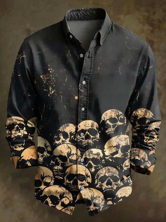 Men's Vintage Skull Long Sleeve Shirt
