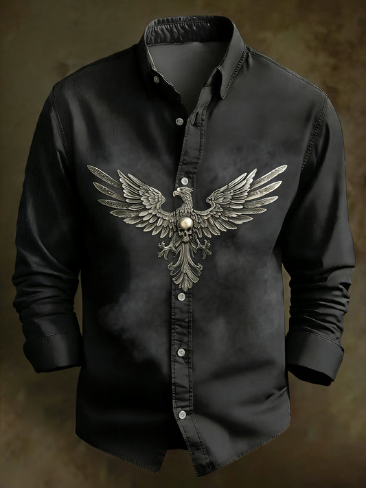 Men's Vintage Skull Long Sleeve Shirt