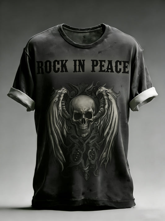 Men's Vintage Skull Printed T-shirt