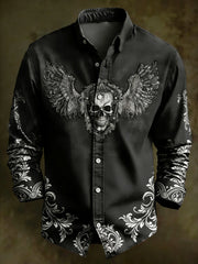 Men's Vintage Skull Long Sleeve Shirt
