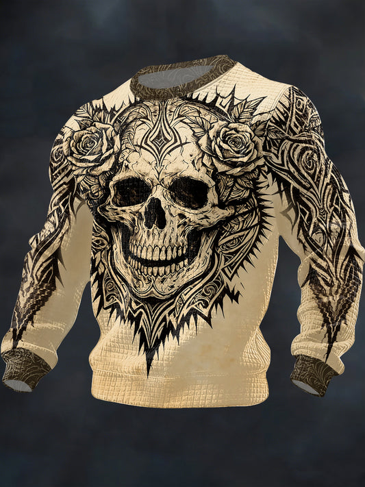 Men's Gothic Dark Skull Printed Sweatshirt