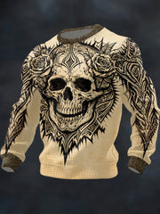Men's Gothic Dark Skull Printed Sweatshirt