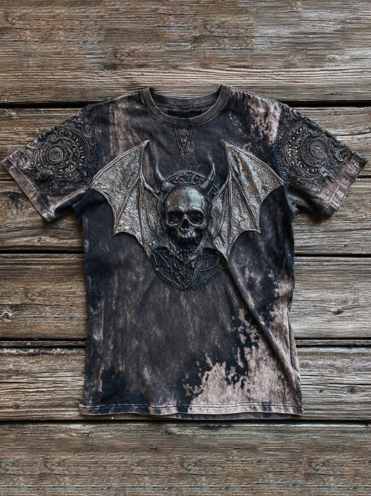 Men's Rock Skulls Printed T-shirt