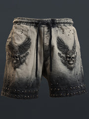 Men's Rock Skulls Printed Shorts