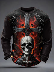 Men's Gothic Skull Waffle Top