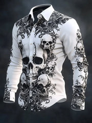 Men's Vintage Skull Long Sleeve Shirt