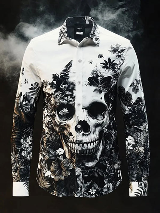 Men's Vintage Skull Long Sleeve Shirt