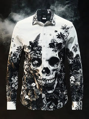 Men's Vintage Skull Long Sleeve Shirt