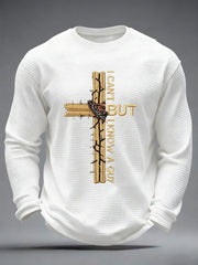 Men's Christian I Can't But I Know A Guy Cross Waffle Long Sleeve T-Shirt