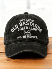 "100% Lucky Old Bastards Poker Club" Unisex Hats
