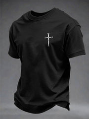Men's Christian Freedom Cross Flag Short Sleeve T-shirt