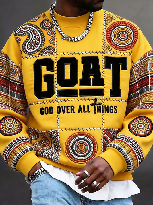 Men's Goat God Over All Things Crew Neck Sweatshirt