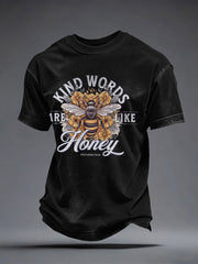 Men's 'Kind Words Are Like Honey' Printed Casual T-Shirt