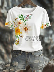 Women's 'Kind Words Are Like Honey' Printed Casual T-Shirt