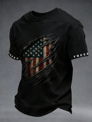 Men's Christian Freedom Cross Flag Short Sleeve T-shirt