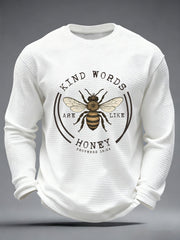 Men's Kind Words Are Like Honey Waffle Print Casual T-Shirt