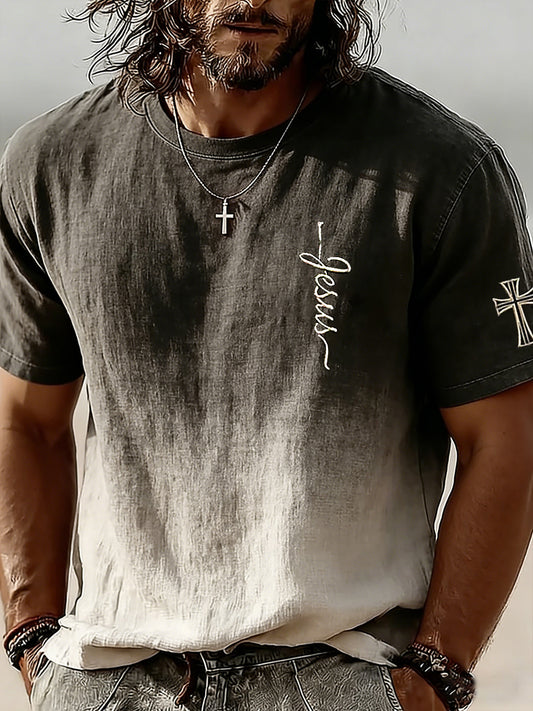 Men's Christian Jesus Cross Short Sleeve T-shirt